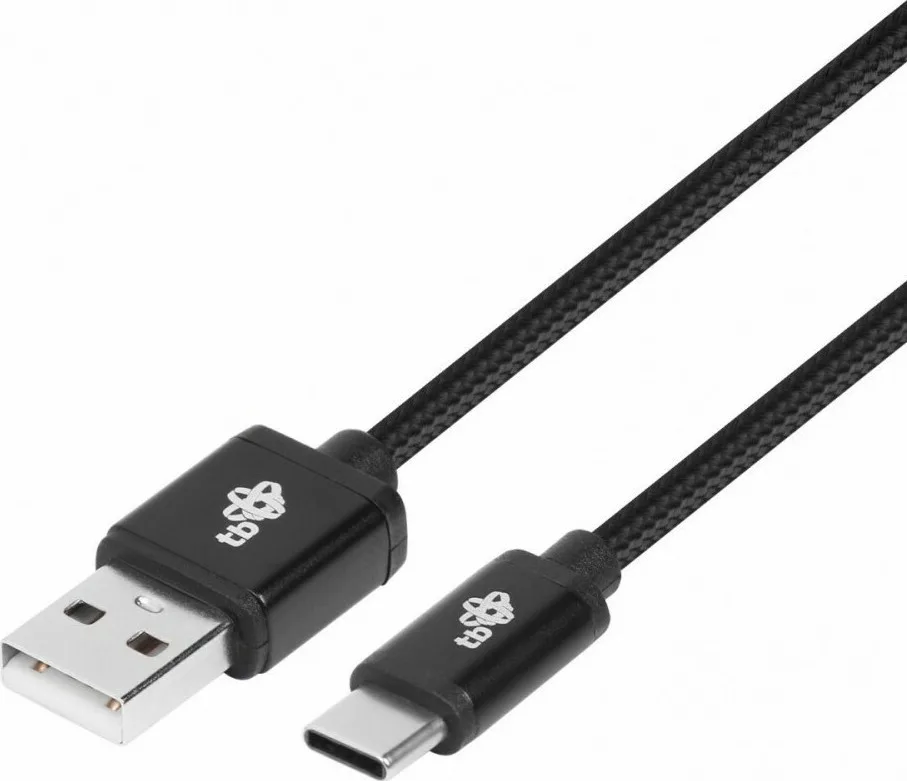 Tb Energy Braided USB 2.0 Cable USB-C male - USB-A Μαύρο 1.5m (AKTBXKUCSBA150B) - Image 1