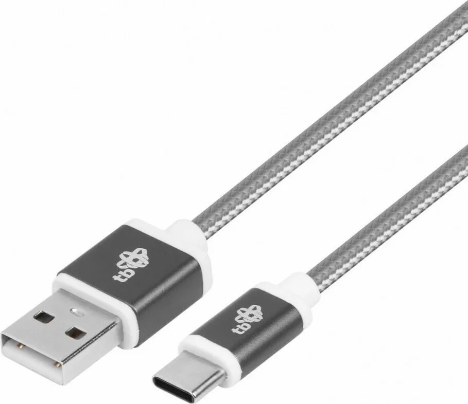 Tb Energy Braided USB 2.0 Cable USB-C male - USB-A male Γκρι 1.5m (AKTBXKUCSBA150S) - Image 1