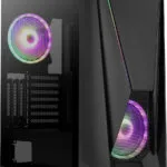Aerocool Visor Gaming Midi Tower Κουτί Υπολογιστή με Πλαϊνό Παράθυρο και RGB Φωτισμό Μαύρο