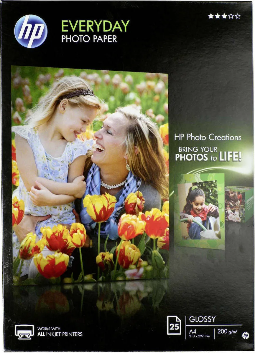 HP Εveryday Φωτογραφικό Χαρτί Gloss A4 (21x30) 200gr/m² για Εκτυπωτές Inkjet 25 Φύλλα (Q5451A) - Image 1