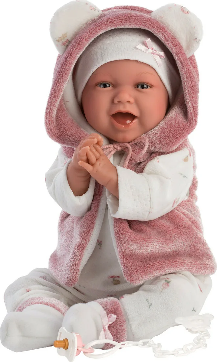 Llorens Juan Μωρό Κούκλα Newborn Mimi Smiles with Pink Jacket 42 εκ. 74070 - Image 1