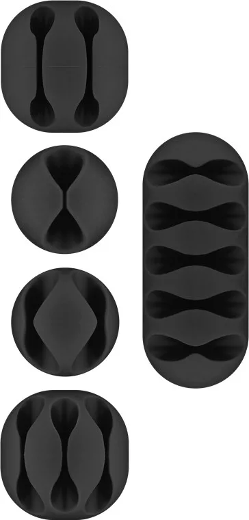 20201012143343_goobay_cable_management_set_5tmch Goobay Cable Management Set Clips Οργάνωσης Καλωδίων 5τμχ Μαύρο - Image 1