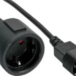 InLine IEC C14 - Schuko Cable 1m Μαύρο 16659A