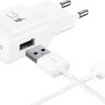 Samsung Φορτιστής με Θύρα USB-A και Καλώδιο USB-C 15W Λευκός (EP-TA20EWE+EP-DN930CWE Retail)