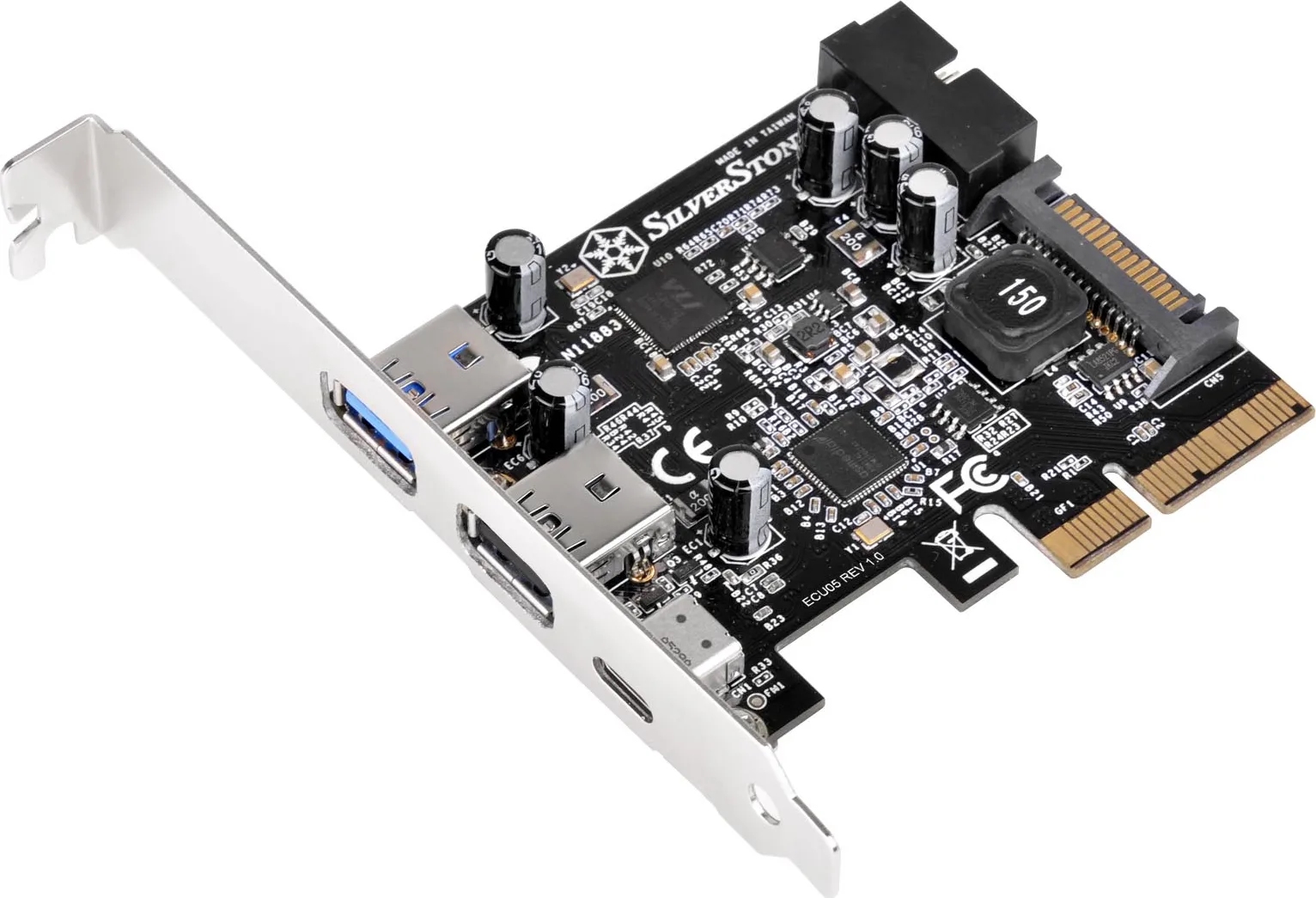 20201021150519_silverstone_karta_pcie_se_2_thyres_usb_3_0_kai_1_thyra_usb_3_1_type_c_sst_ecu05 Silverstone Κάρτα PCIe σε 2 θύρες USB 3.0 και 1 θύρα USB 3.1 Type-C (SST-ECU05) - Image 1