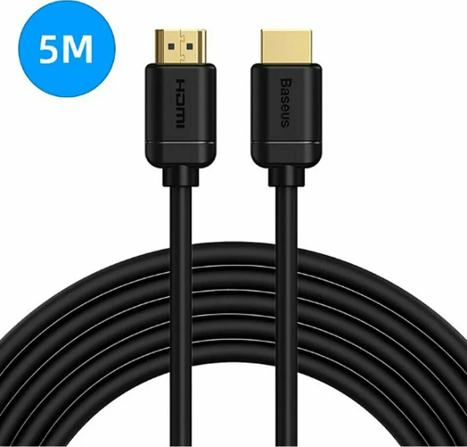 Baseus HDMI 2.0 Cable HDMI male - HDMI male 5m Μαύρο (CAKGQ-D01) - Image 1