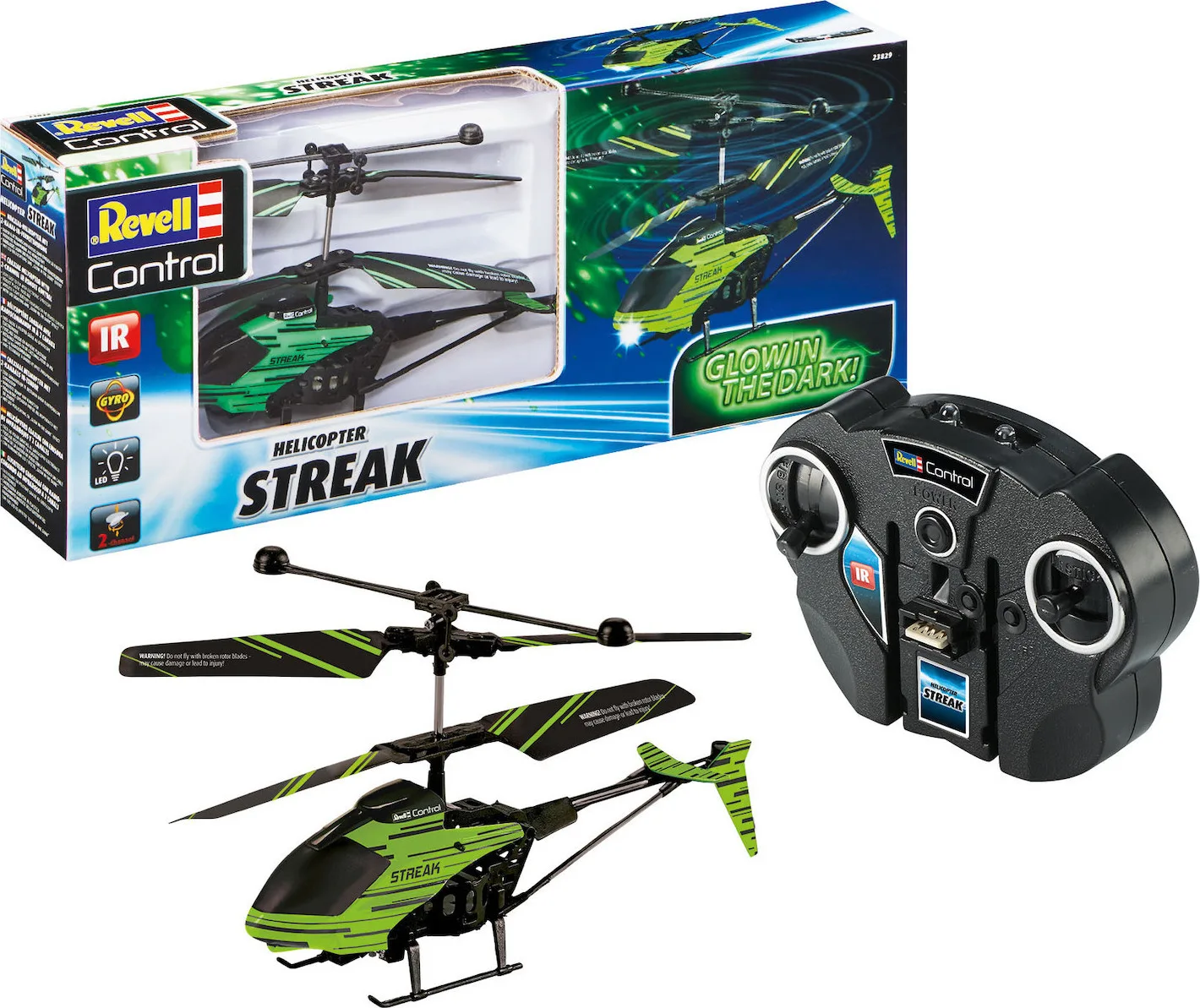 20201113165318_revell_rc_helicopter_glow_in_dark_streak Revell Helicopter Glow in Dark Streak Τηλεκατευθυνόμενο Ελικόπτερο Πράσινο 23829 - Image 1