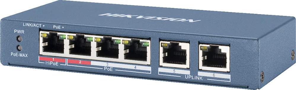 Hikvision DS-3E0106HP-E Unmanaged PoE+ Switch με 6 Θύρες Ethernet - Image 1