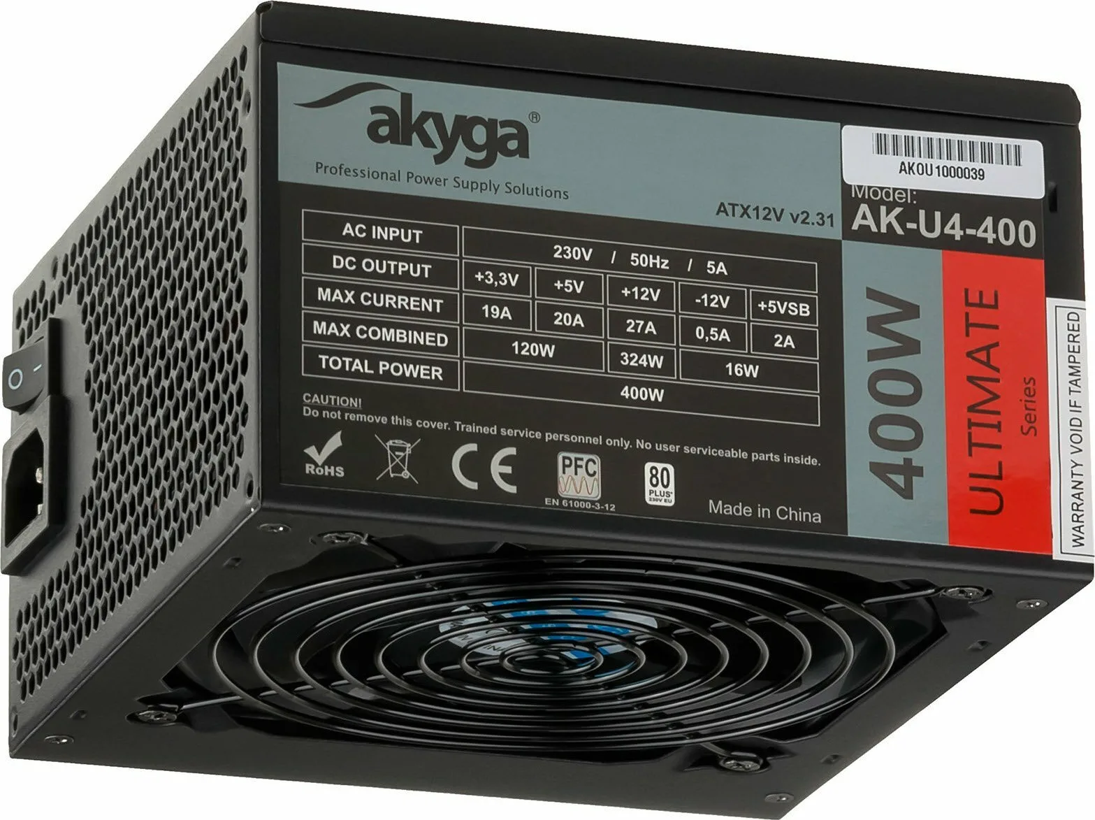 20201126113528_akyga_ak_u4_400_400w_full_wired_80_plus_bronze Akyga AK-U4-400 400W Μαύρο Τροφοδοτικό Υπολογιστή Full Wired 80 Plus Bronze - Image 1