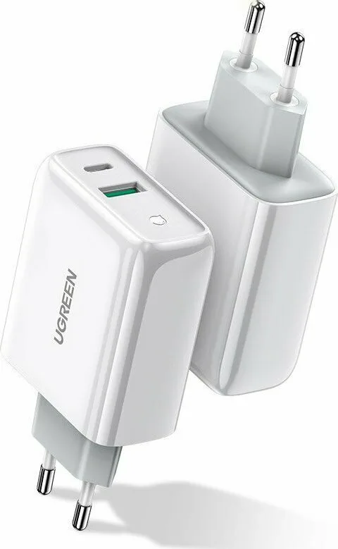 Ugreen Φορτιστής Χωρίς Καλώδιο με Θύρα USB-A και Θύρα USB-C 36W Quick Charge 4.0 Λευκός (CD170) - Image 1