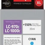 Active Jet Συμβατό Μελάνι Εκτυπωτή InkJet Brother LC-1000C/LC-970C 36ml Κυανό 1τμχ AB-1000CN