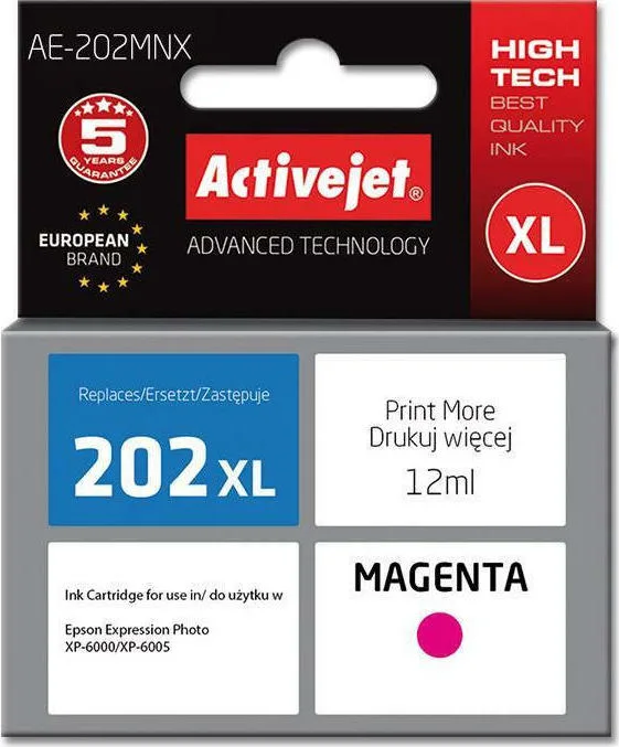 20201221124008_active_jet_symvato_melani_epson_202xl_h34010_matzenta Active Jet Συμβατό Μελάνι Εκτυπωτή InkJet Epson 202XL H34010 12ml Ματζέντα - Image 1