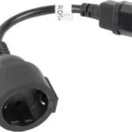 Lanberg Schuko - IEC C14 Cable 0.18m Μαύρο CA-C14E-10CC-0018-BK