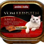 Animonda Vom Feinsten Υγρή Τροφή για Ενήλικες Γάτες σε Ταψάκι με Κοτόπουλο και Μοσχάρι χωρίς Σιτηρά 100gr