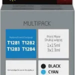 Active Jet Συμβατό Μελάνι Εκτυπωτή InkJet Epson T1284/T1283/T1282/T1281/T1285 15ml Πολλαπλό (Color) / Μαύρο AEB-1285N