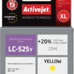 Active Jet Συμβατό Μελάνι Εκτυπωτή InkJet Brother LC-525Y 15ml Κίτρινο 1τμχ AB-525YN