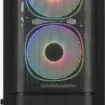Aerocool Quantum Mesh v3 Gaming Midi Tower Κουτί Υπολογιστή με Πλαϊνό Παράθυρο και RGB Φωτισμό Μαύρο