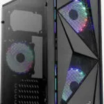 Aerocool Glider Acrylic v2 Gaming Midi Tower Κουτί Υπολογιστή με Πλαϊνό Παράθυρο και RGB Φωτισμό Μαύρο