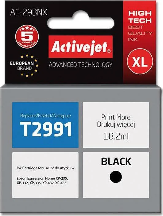 20210114130727_active_jet_symvato_melani_epson_t2991_mayro Active Jet Συμβατό Μελάνι Εκτυπωτή InkJet Epson 29XL T2991 18.2ml Μαύρο 1τμχ AE-29BNX - Image 1