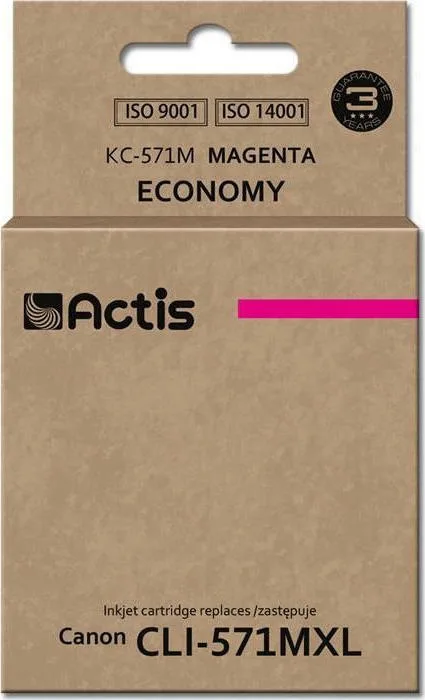 20210114144911_actis_symvato_melani_canon_cli_571mxl_matzenta Actis Συμβατό Μελάνι Εκτυπωτή InkJet Canon CLI-571MXL 12ml Ματζέντα 1τμχ KC-571M - Image 1