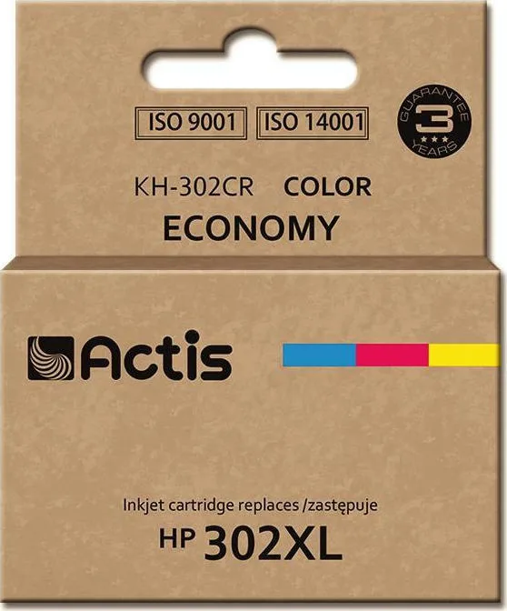 Actis Συμβατό Μελάνι Εκτυπωτή InkJet HP 302XL F6U67AE 21ml Πολλαπλό (Color) 1τμχ KH-302CR - Image 1
