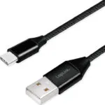 LogiLink Braided USB 2.0 Cable USB-C male - USB-A Μαύρο 0.3m (CU0139)