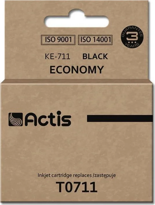 20210114155410_actis_symvato_melani_epson_t0711_mayro Actis Συμβατό Μελάνι Εκτυπωτή InkJet Epson T0711 15ml Μαύρο 1τμχ KE-711 - Image 1