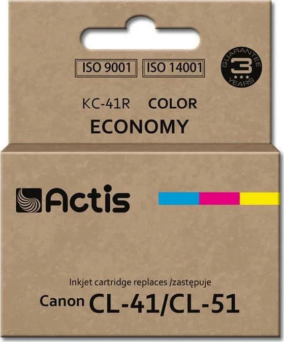 Actis Συμβατό Μελάνι Εκτυπωτή InkJet Canon CL-41/CL-51 18ml Πολλαπλό (Color) 1τμχ KC-41R - Image 1