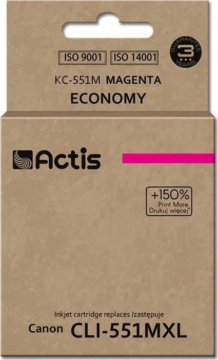 20210115152455_actis_symvato_melani_canon_cli_551mxl_matzenta Actis Συμβατό Μελάνι Εκτυπωτή InkJet Canon CLI-551MXL 12ml Ματζέντα 1τμχ KC-551M - Image 1