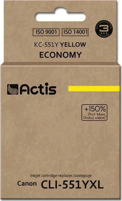 20210115152821_actis_symvato_melani_canon_cli_551yxl_kitrino Actis Συμβατό Μελάνι Εκτυπωτή InkJet Canon CLI-551YXL 12ml Κίτρινο 1τμχ KC-551Y - Image 1