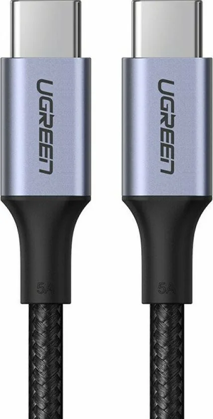 Ugreen US316 Braided USB 2.0 Cable USB-C male - USB-C 100W Γκρι 1.5m (70428) - Image 1