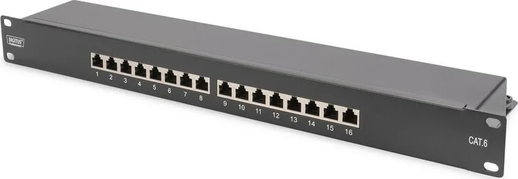 20210120112814_digitus_patch_panel_cat6_class_e_shielded_16_port_1u_mayro Digitus Patch Panel Shielded για Rack 1U 19" 16 Θυρών cat6 Μαύρο DN-91616S-B - Image 1