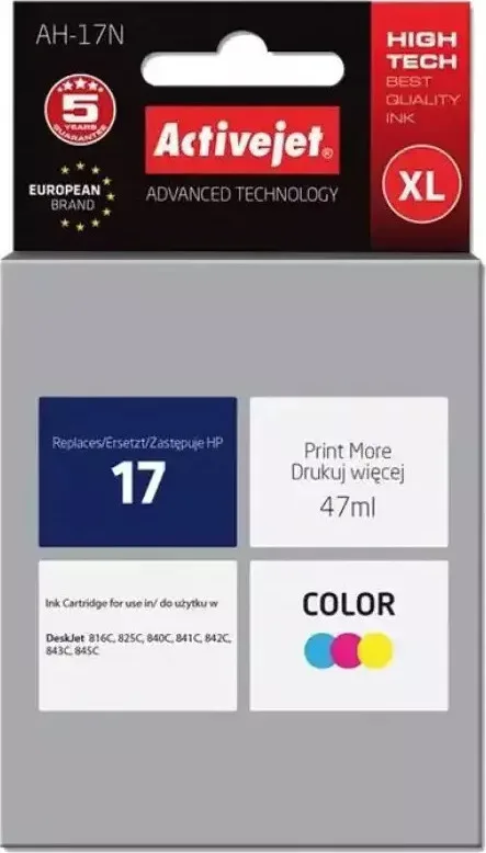 Active Jet Συμβατό Μελάνι Εκτυπωτή InkJet HP 17 C6625A 47ml Πολλαπλό (Color) 1τμχ AH-17N - Image 1
