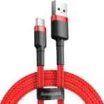 Baseus Cafule Braided USB 2.0 Cable USB-C male - USB-A Κόκκινο 0.5m (CATKLF-A09)