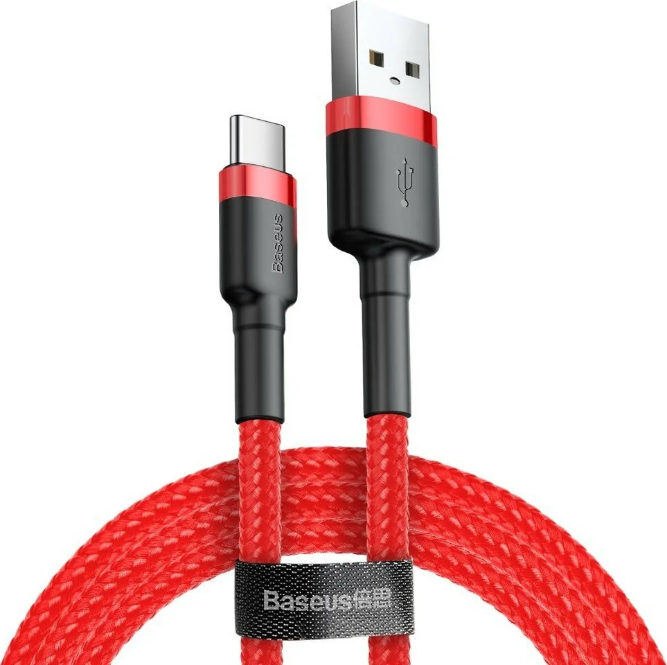Baseus Cafule Braided USB 2.0 Cable USB-C male - USB-A Κόκκινο 0.5m (CATKLF-A09) - Image 1