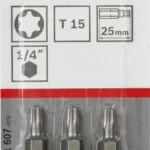 Bosch Σετ 3 Μύτες Κατσαβιδιού Torx 2607001607