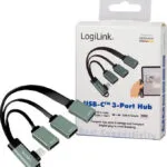 LogiLink USB 3.0 Hub 3 Θυρών με σύνδεση USB-C Πράσινο (UA0361)