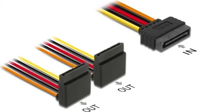 DeLock 15-Pin Sata - 15-Pin Sata Cable 0.15m Πολύχρωμο 60170 - Image 1