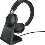 Jabra Evolve2 65 VOIP Headset Link380c UC Stereo Desk Stand Black (26599-989-889)