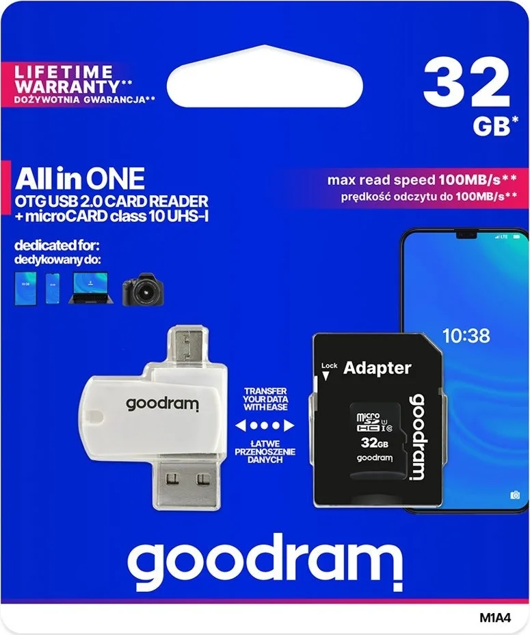 GoodRAM M1A4 microSDHC 32GB Class 10 U1 UHS-I με αντάπτορα - Image 1