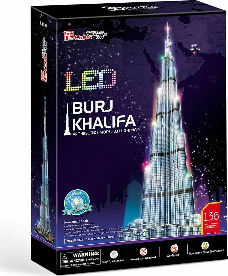 20210215103157_burj_khalifa_3d_136pcs_420068 Puzzle Burj Khalifa 3D 136 Κομμάτια L133h - Image 1