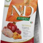 Farmina N&D Pumpkin Neutered Ξηρά Τροφή χωρίς Σιτηρά για Ενήλικες Στειρωμένες Γάτες με Ρόδι / Κολοκύθα / Ορτύκι 0.3kg