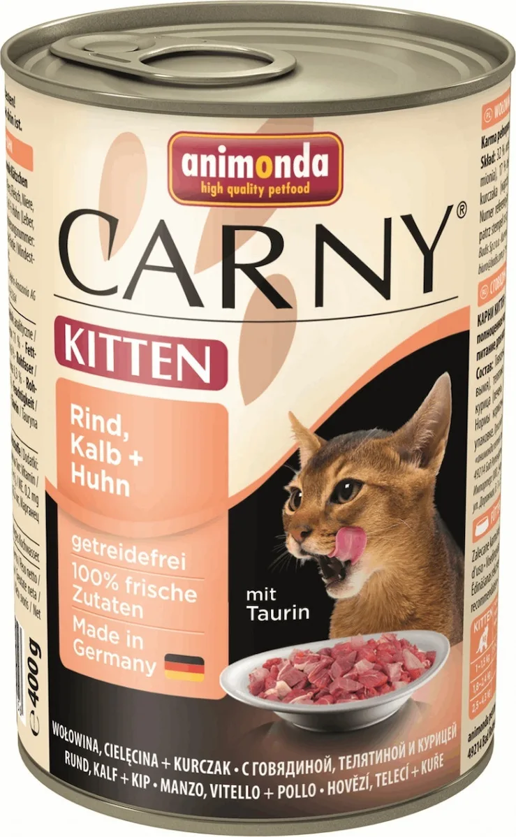 20210215133936_animonda_carny_kitten_vodino_kotopoulo_400gr Animonda Carny Kitten Υγρή Τροφή για Ανήλικες Γάτες σε Κονσέρβα με Βοδινό και Κοτόπουλο χωρίς Γλουτένη 400gr 10913 - Image 1