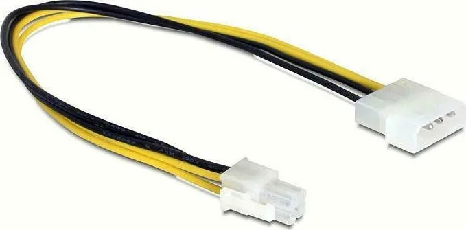 20210216134550_delock_4_pin_eps_male_4_pin_molex_male_cable_0_3m_kitrino_65611 DeLock 4-Pin EPS - 4-Pin Molex Cable 0.3m Κίτρινο 65611 - Image 1