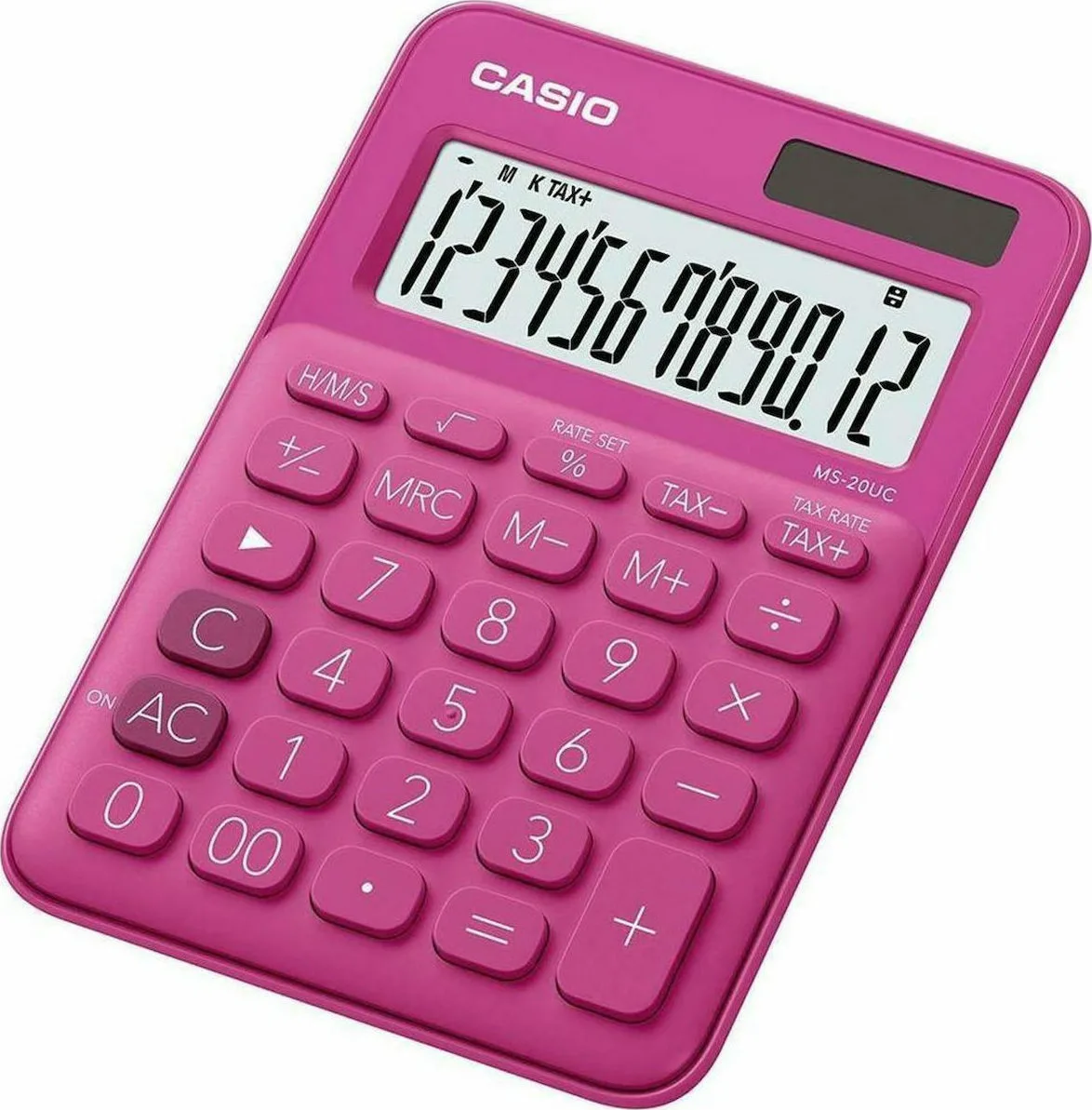 20210222142749_casio_ms_20uc_rd Casio MS-20UC Αριθμομηχανή Λογιστική 12 Ψηφίων σε Φούξια Χρώμα MS-20UC-RD - Image 1