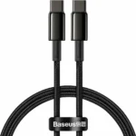 Baseus Tungsten Braided USB 2.0 Cable USB-C male - USB-C 100W Μαύρο 2m (CATWJ-A01)