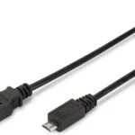 Digitus Regular USB 2.0 to micro USB Cable Μαύρο 1m (AK-300127-010-S)
