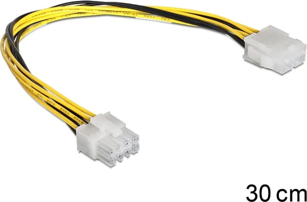 20210304163737_delock_8_pin_eps_male_8_pin_eps_female_cable_0_3m_83342 DeLock 8-Pin EPS - 8-Pin EPS Cable 0.3m Πολύχρωμο 83342 - Image 1