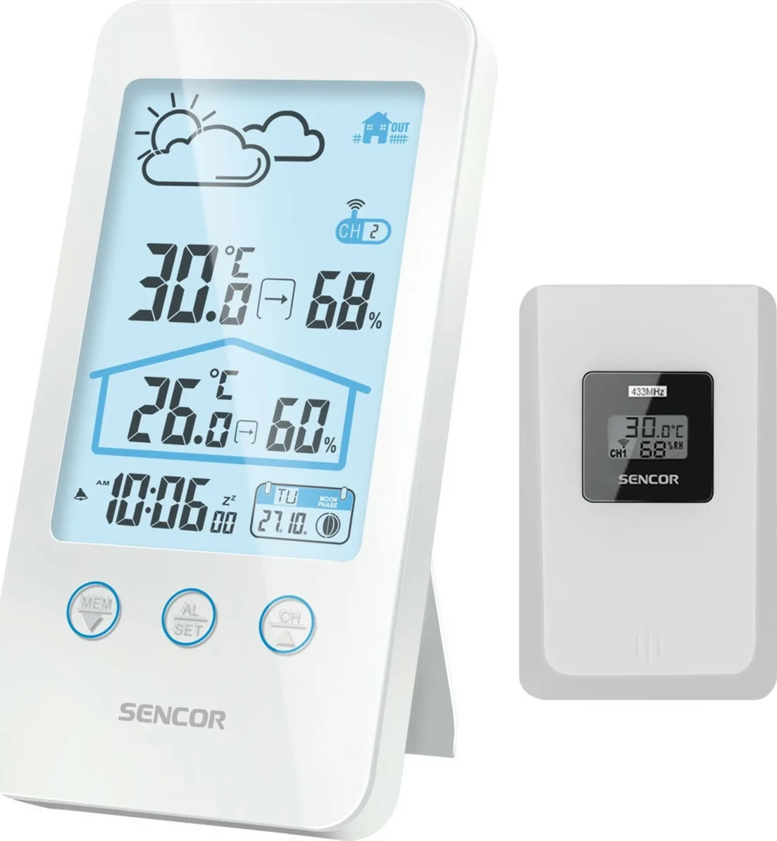 20210304172812_sencor_sws_3000_w Sencor SWS 3000 W Ασύρματος Μετεωρολογικός Σταθμός Ψηφιακός Επιτραπέζιος Λευκός - Image 1