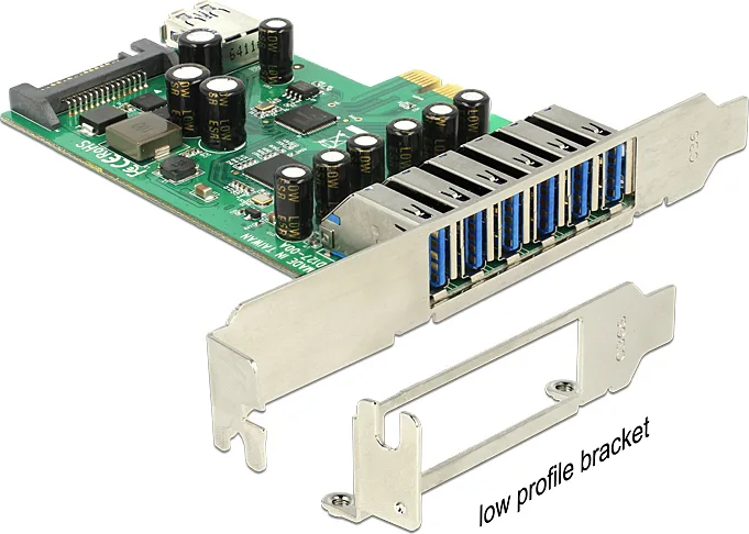 DeLock Κάρτα PCIe σε 6 εξωτερικές και 1 εσωτερική θύρα USB 3.0 (89377) - Image 1